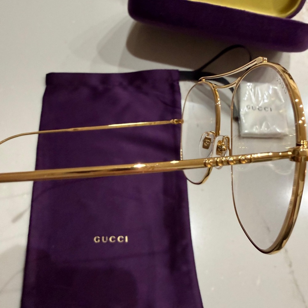 Brand new Gucci GG1479S Gold Aviator Sunglasses - Picture 5 of 7